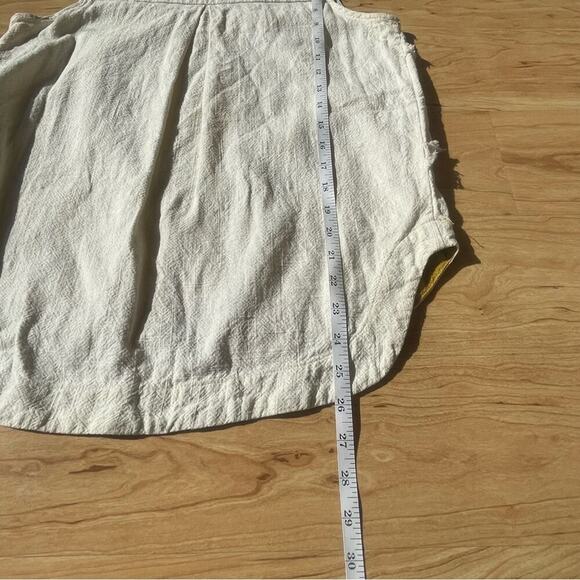 |Anthropologie| HD in Paris Cream & Mustard Asymmetrical Linen/Cotton Blend Top - Picture 8 of 8